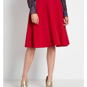 ModCloth retro Just This Sway A-Line Skirt in Red
